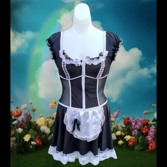 Vtg French Maid Costume - Picture 2 of 10